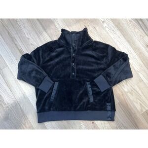 Athleta Women's Cozy Karma Recover Snap Sweatshirt Black Size XL